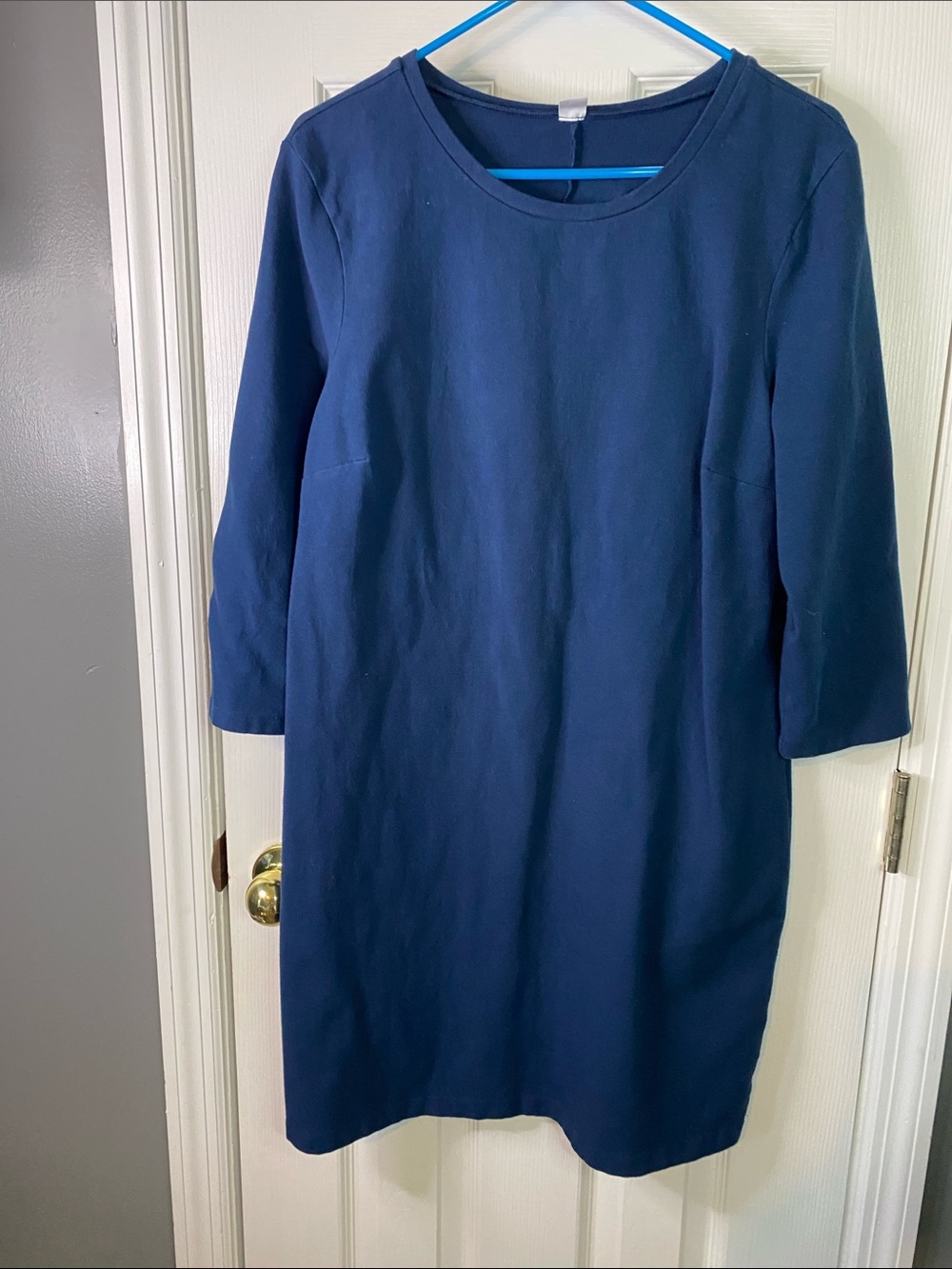 Old Navy Navy Midi Sheath Dress Size XLarge 3/4 Sleeves.